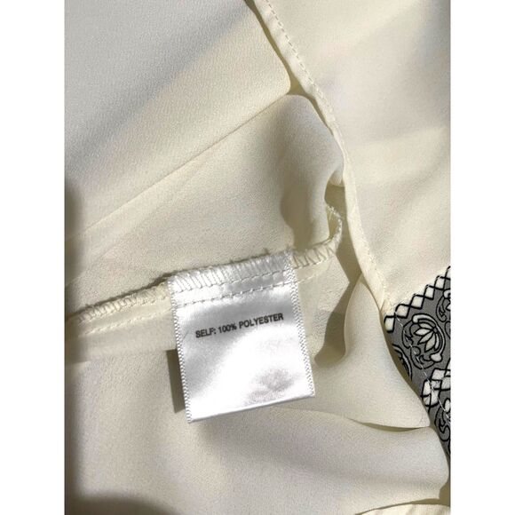 Asymmetrical floral shirt boho neutral summer vacation casual resort women 2XL - Picture 5 of 6